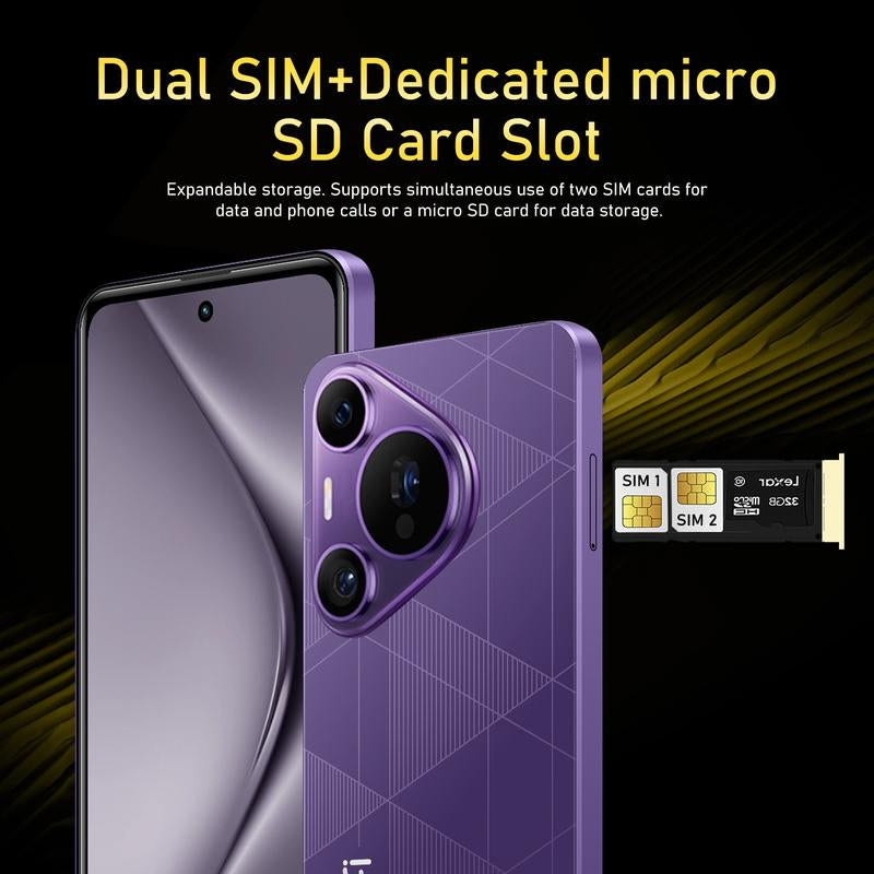 Fuffi Smartphone 6.56-Inch HD Screen, 4GB RAM + 32GB Storage, Dual Camera 5Mp+13Mp, Bluetooth-Compatible GPS, Metal Frame, Android 4G Phone