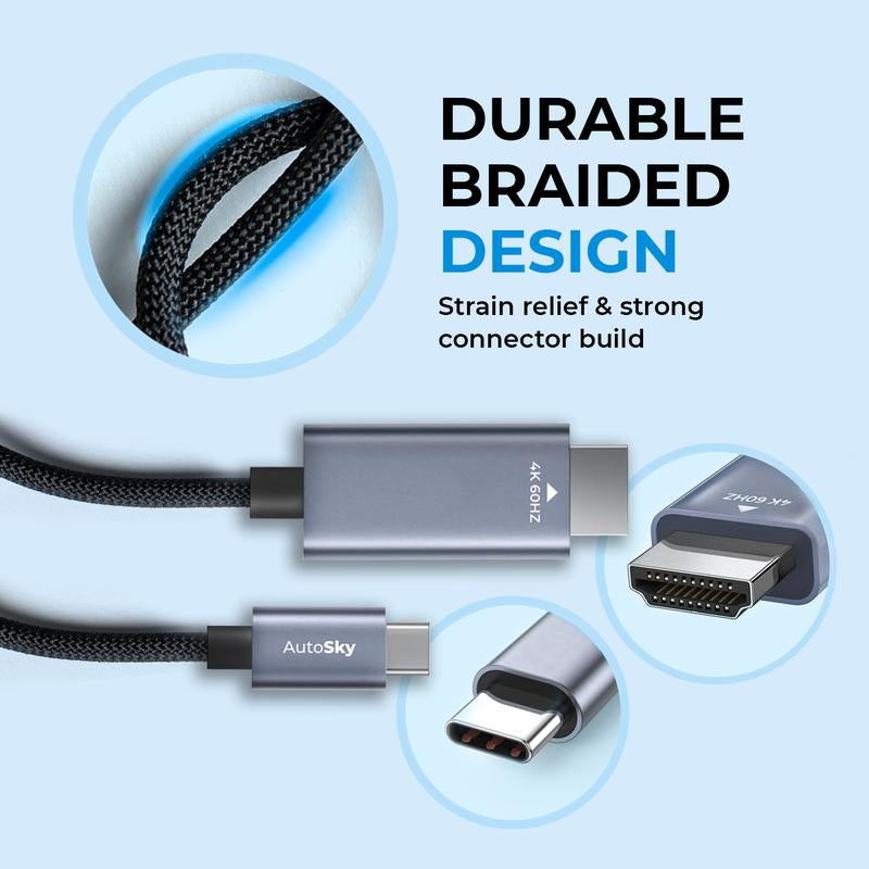 Autosky HDMI to USB-C Cable