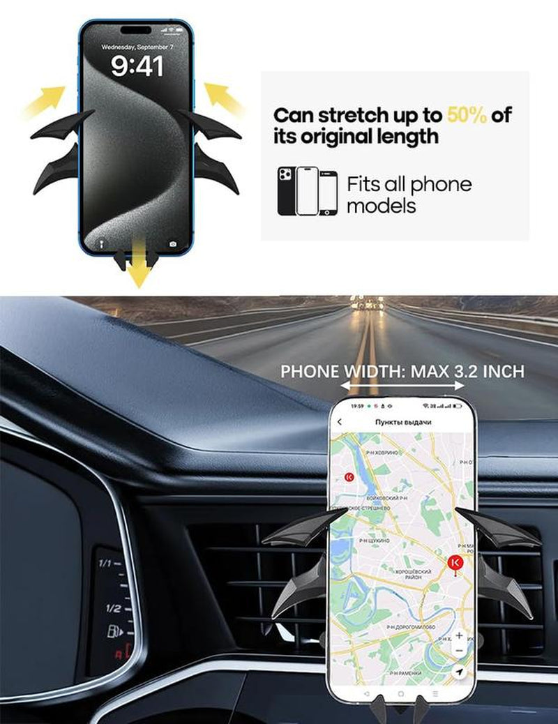 Dark Knight Phone Holder: Bat Wing Design, Universal Car Vent Mount! Smartphone Cellphone Stand Phone Holder for Car
