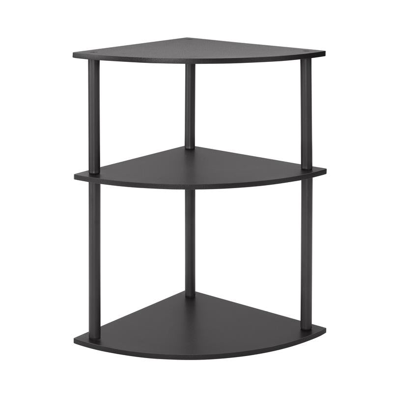 Desktop Corner Stand, 3 Level Corner Storage Organizer, for Small Spaces, Home Office, Kitchen, Bathroom, 11.8 "L X 11.8" W X 19.2 "H (Black) Shelf Rack Decoration