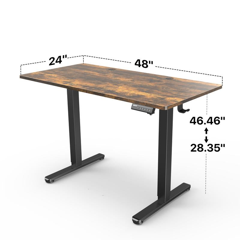 Height Adjustable Electric Desk, 48"X24" Ergonomic Stand-Up Solution, Memory Presets, 110Lbs Load, Great for Home and Work Environments