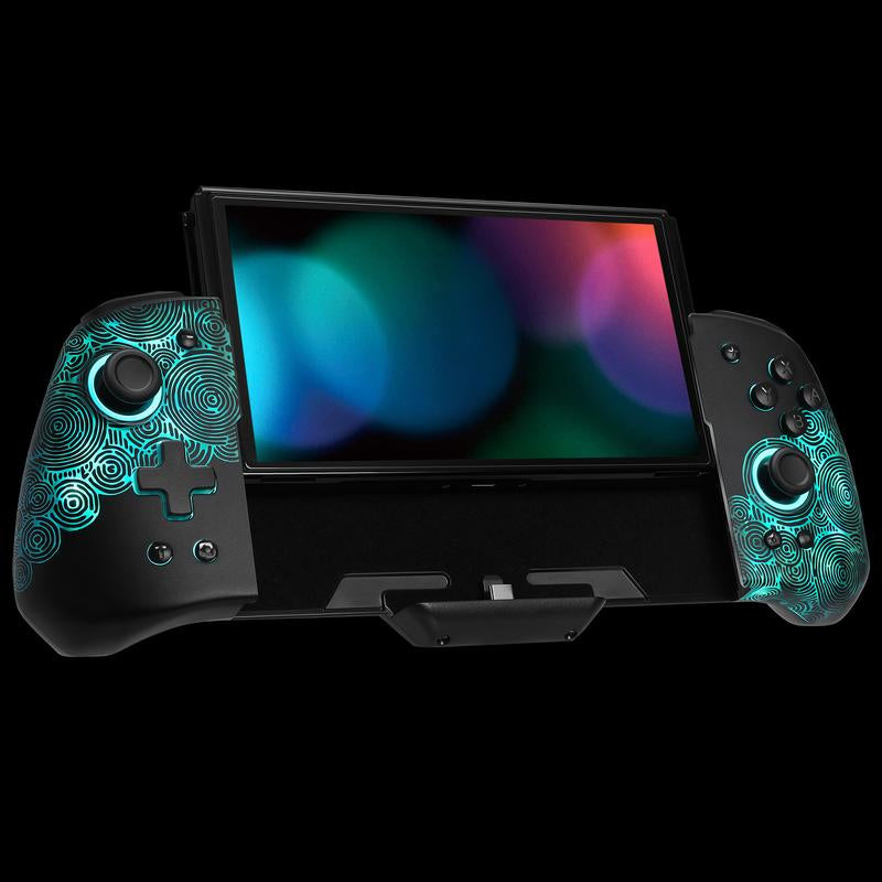 FUNLAB Switch Wireless Switch Game Controller, Switch/Oled Compatible, Ergonomic Handheld Mode Design, All-In-One Gamepad Controller Grip RGB Flare with Hall Effect Trigger/Turbo/Gyroscope Vibration Adjustment - Dark Twilight