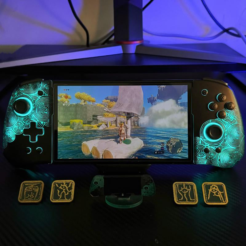 FUNLAB Switch Wireless Switch Game Controller, Switch/Oled Compatible, Ergonomic Handheld Mode Design, All-In-One Gamepad Controller Grip RGB Flare with Hall Effect Trigger/Turbo/Gyroscope Vibration Adjustment - Dark Twilight