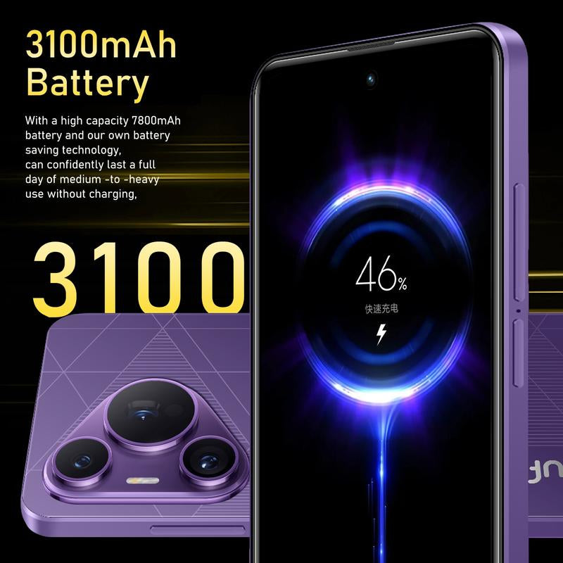 Fuffi Smartphone 6.56-Inch HD Screen, 4GB RAM + 32GB Storage, Dual Camera 5Mp+13Mp, Bluetooth-Compatible GPS, Metal Frame, Android 4G Phone