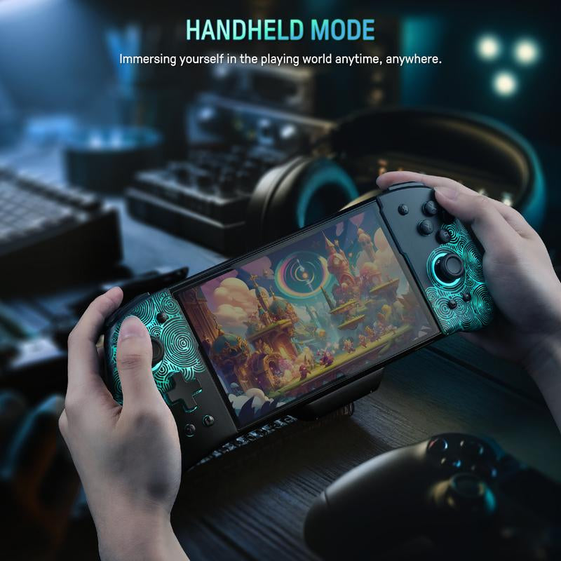 FUNLAB Switch Wireless Switch Game Controller, Switch/Oled Compatible, Ergonomic Handheld Mode Design, All-In-One Gamepad Controller Grip RGB Flare with Hall Effect Trigger/Turbo/Gyroscope Vibration Adjustment - Dark Twilight