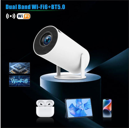 Portable Retro Game Projector – 10,000+ Built-In Retro Games, 1080P HD, Android 11, Dual Wireless Controllers | Portable Outdoor Movie & Gaming Projector W/ Auto Keystone, Wifi, Bluetooth – Perfect Gift for Family, Kids & Gamers