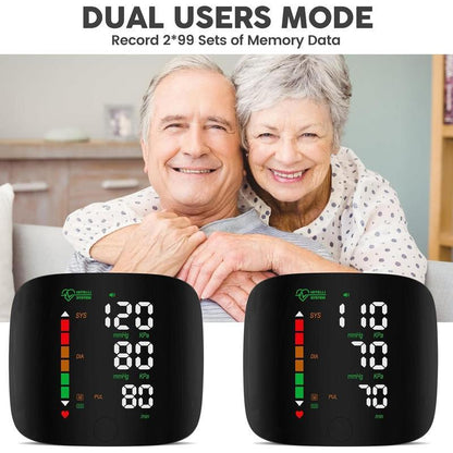 Wrist Blood Pressure Monitor Led Display, Touch Screen Wrist Blood Pressure Cuff 99X2 Reading Memory Wrist Bp Monitor with Carrying Case(Black) Health Monitoring Adjustable Healthcare Kit Portable