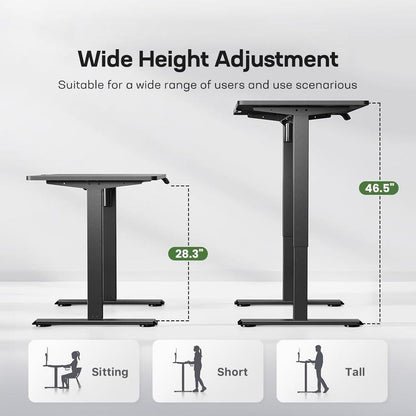 Height Adjustable Electric Desk, 48"X24" Ergonomic Stand-Up Solution, Memory Presets, 110Lbs Load, Great for Home and Work Environments