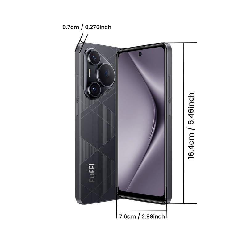 Fuffi Smartphone 6.56-Inch HD Screen, 4GB RAM + 32GB Storage, Dual Camera 5Mp+13Mp, Bluetooth-Compatible GPS, Metal Frame, Android 4G Phone