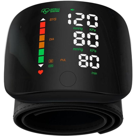 Wrist Blood Pressure Monitor Led Display, Touch Screen Wrist Blood Pressure Cuff 99X2 Reading Memory Wrist Bp Monitor with Carrying Case(Black) Health Monitoring Adjustable Healthcare Kit Portable