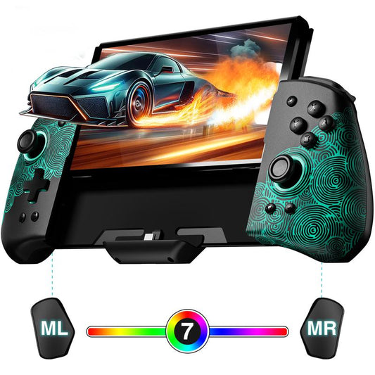 FUNLAB Switch Wireless Switch Game Controller, Switch/Oled Compatible, Ergonomic Handheld Mode Design, All-In-One Gamepad Controller Grip RGB Flare with Hall Effect Trigger/Turbo/Gyroscope Vibration Adjustment - Dark Twilight